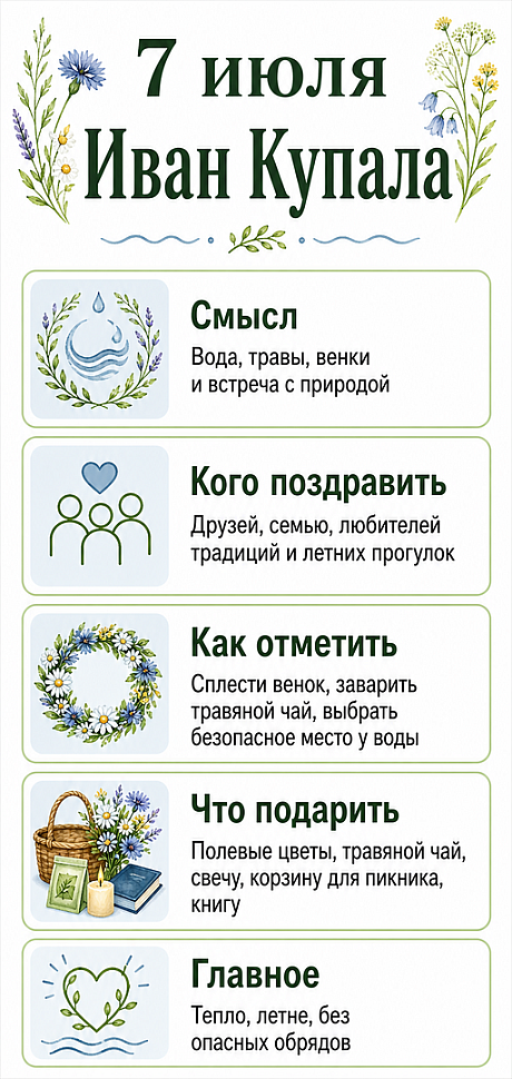 Инфографика: 7 июля - Иван Купала