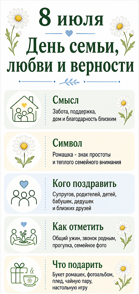 Инфографика: 8 июля - День семьи, любви и верности