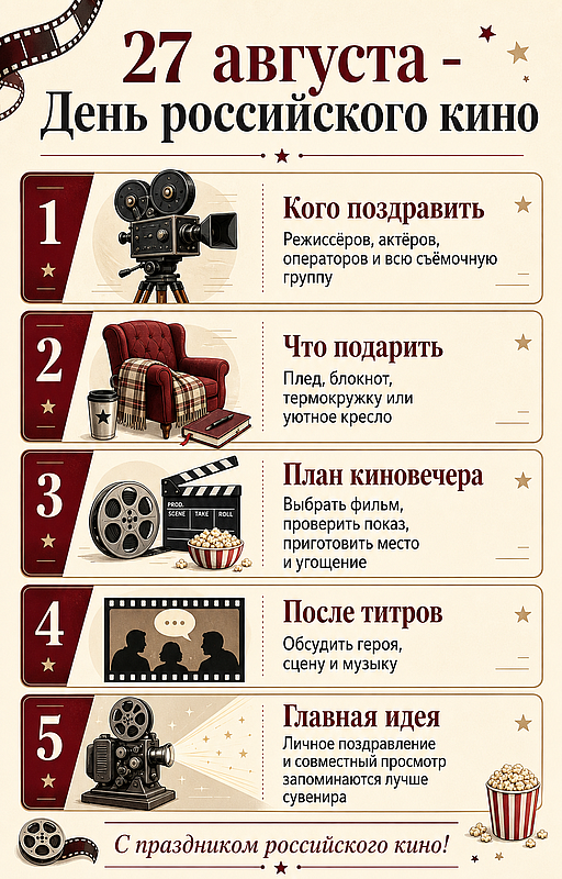 Инфографика: 27 августа - День российского кино