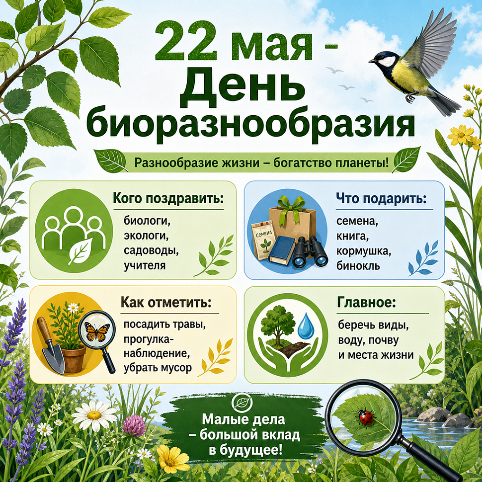 Инфографика: 22 мая - Международный день биологического разнообразия