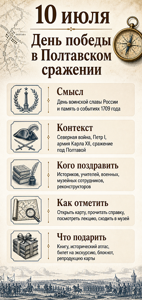 Инфографика: 10 июля - День победы в Полтавском сражении