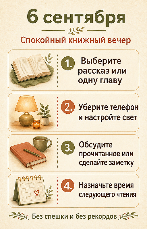 Инфографика: 6 сентября - День чтения книг
