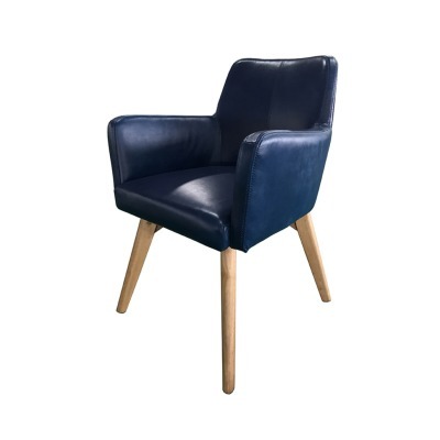Полукресло C0097-1D/Blue#B126, кожа, дерево, Sapphire Blue #B126, ROOMERS FURNITURE