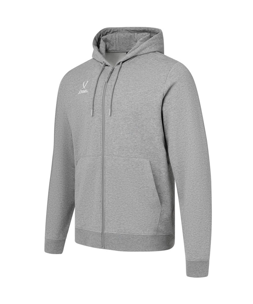 Фото Флисовое худи на молнии JOGEL ESSENTIAL Cotton Fleece FZ Hoodie, серый меланж (2122116) - интернет-магазин МегаТерем в Москве
