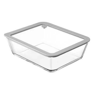 Контейнер для запекания и хранения с вакуумным эффектом vacuum glass, 2,6 л, светло-серый (77790)