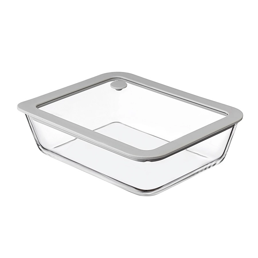Фото Контейнер для запекания и хранения с вакуумным эффектом vacuum glass, 1,4 л, светло-серый (77791) - интернет-магазин МегаТерем в Москве
