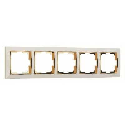 Рамка на 5 постов Werkel Snabb (слоновая кость/золото) W0051932 WRK_a051655