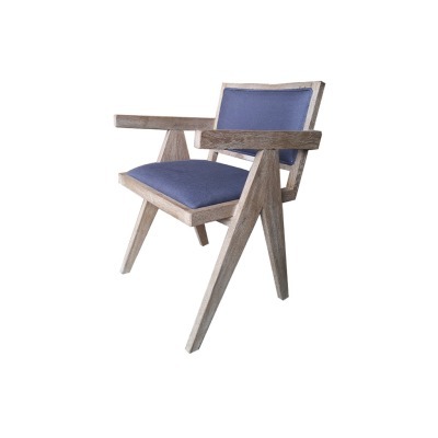 Полукресло HDC5805-OAK/A054, дуб, текстиль, blue, ROOMERS FURNITURE