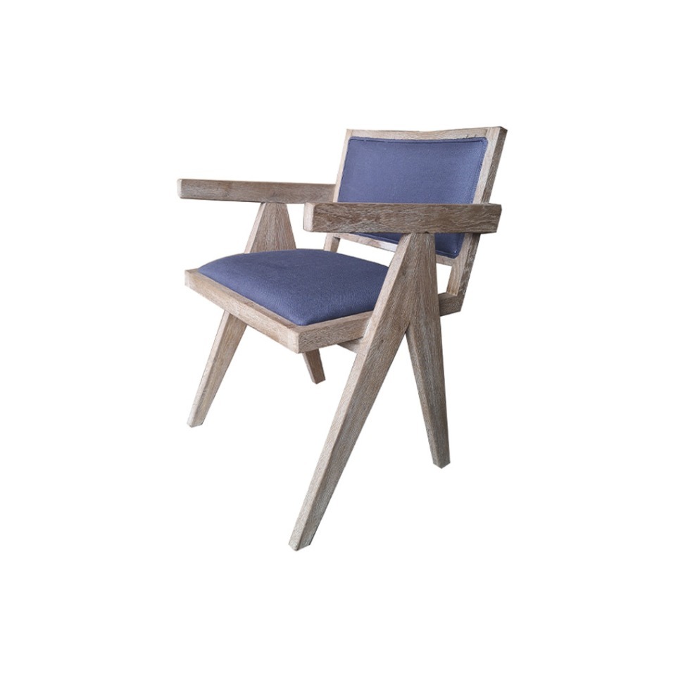 Фото Полукресло HDC5805-OAK/A054, дуб, текстиль, blue, ROOMERS FURNITURE - интернет-магазин МегаТерем в Москве