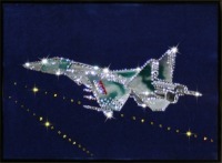Картина Истребитель с кристаллами Swarovski (1170)