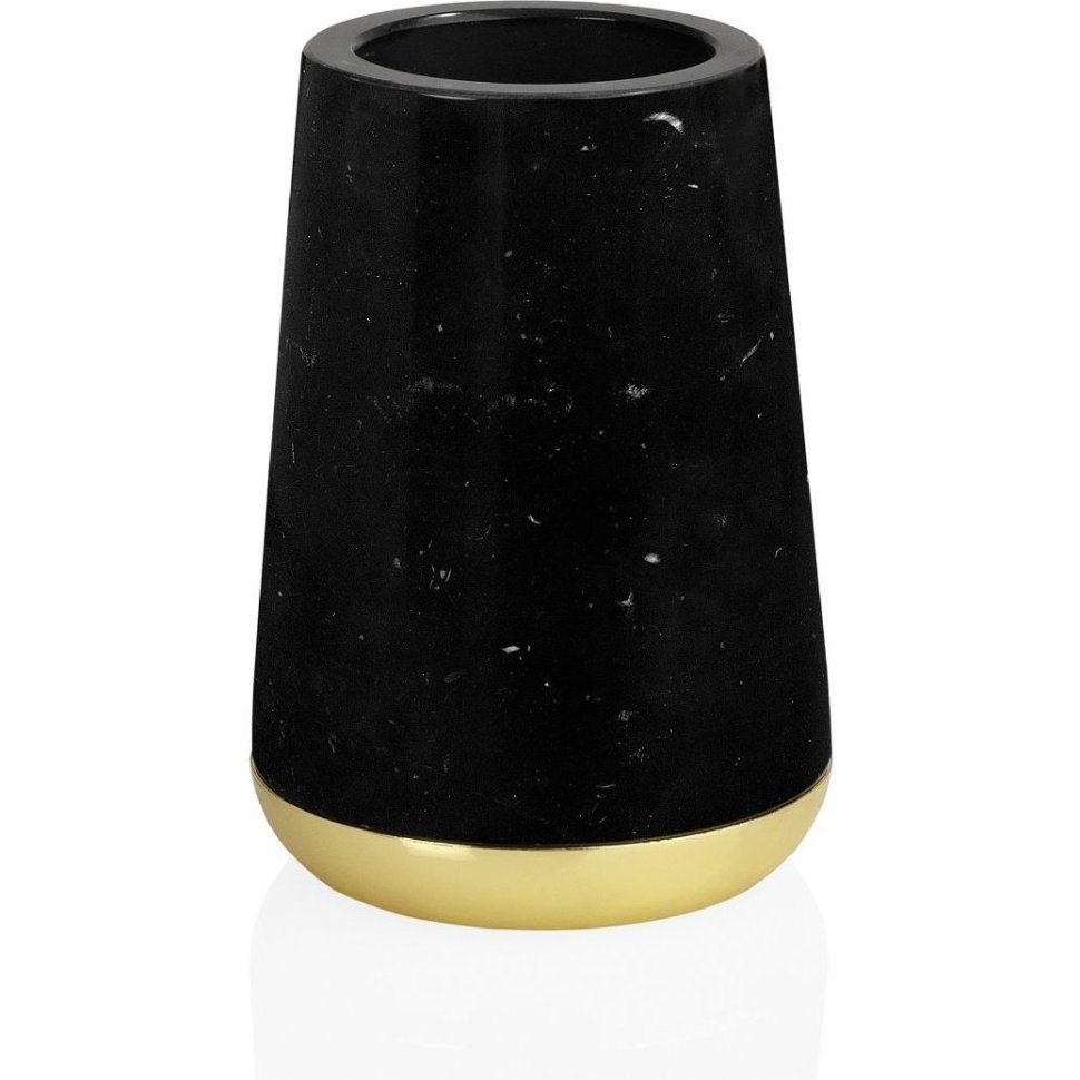 Фото Andrea House Стакан для зубных щеток Black Marble and Gold BA19073 - интернет-магазин МегаТерем в Москве