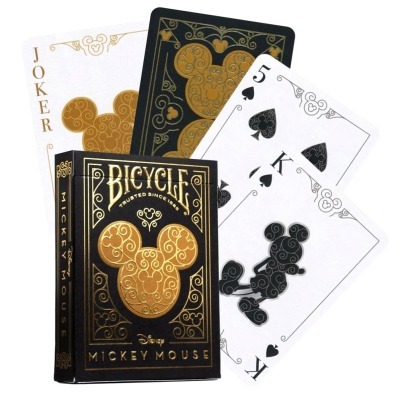 Карты "Bicycle Disney Mickey Standard Index black/gold" (64831)