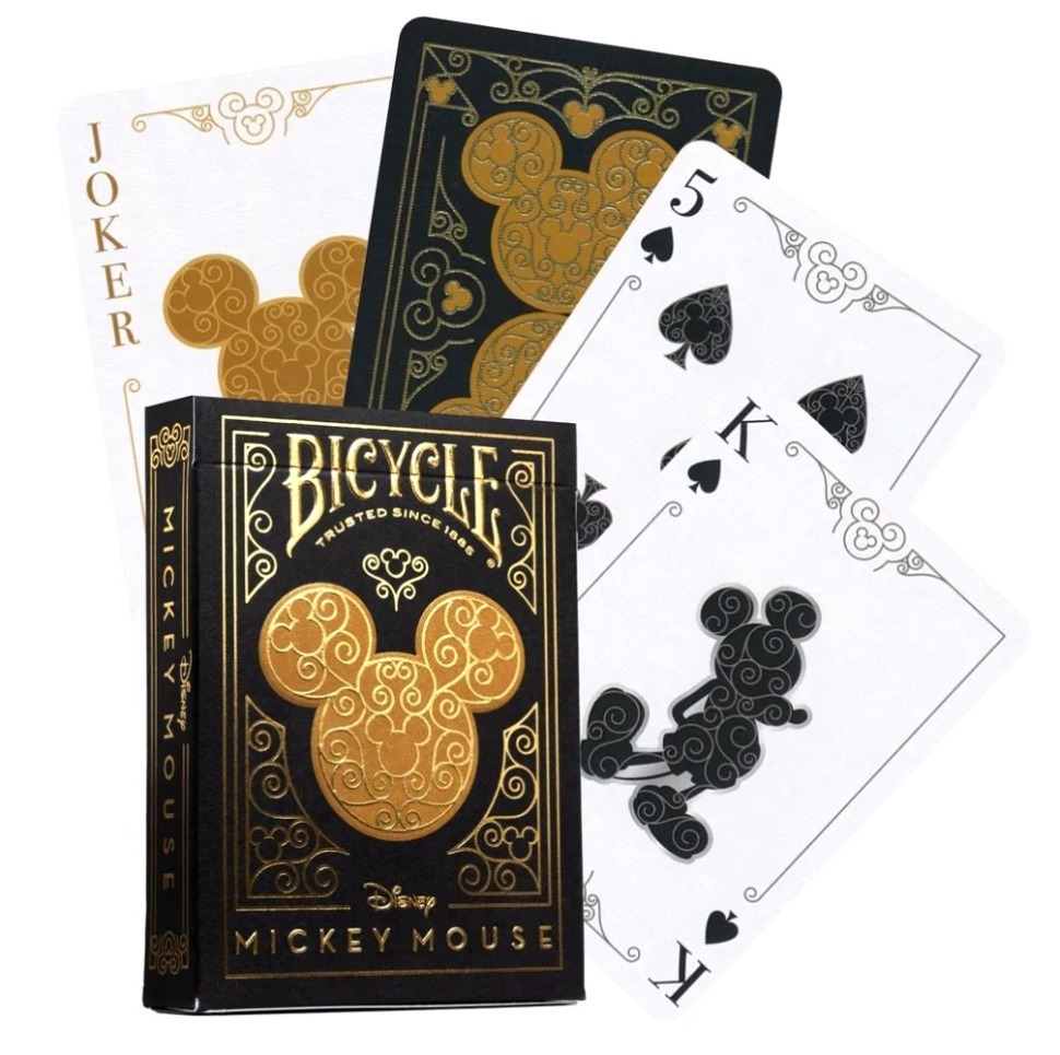 Фото Карты Bicycle Disney Mickey Standard Index black/gold (64831) - интернет-магазин МегаТерем в Москве