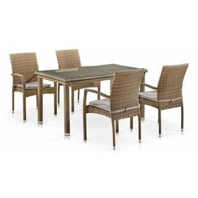 Набор уличный T256B/Y379B-W65 Light Brown (4+1) AFN_T256B-Y379B-W65_Light_Brown_4Pcs