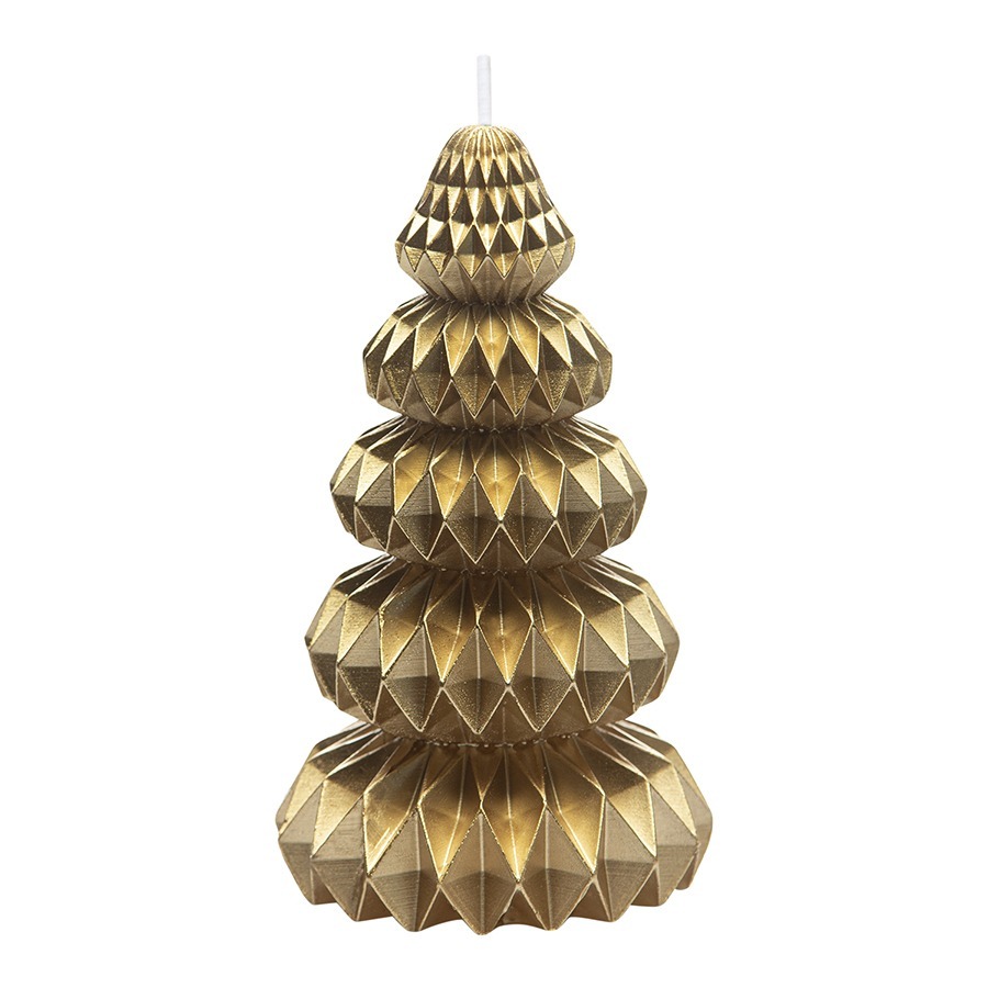 Фото Свеча декоративная origami золотого цвета из коллекции new year essential, 19 см (78357) - интернет-магазин МегаТерем в Москве