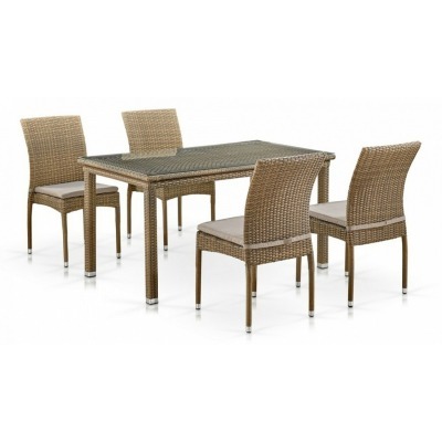 Набор уличный T256B/Y380B-W65 Light Brown (4+1) AFN_T256B-Y380B-W65_Light_Brown_4Pcs