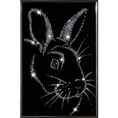 Картина Новогодний кролик 2 с кристаллами Swarovski (1227)