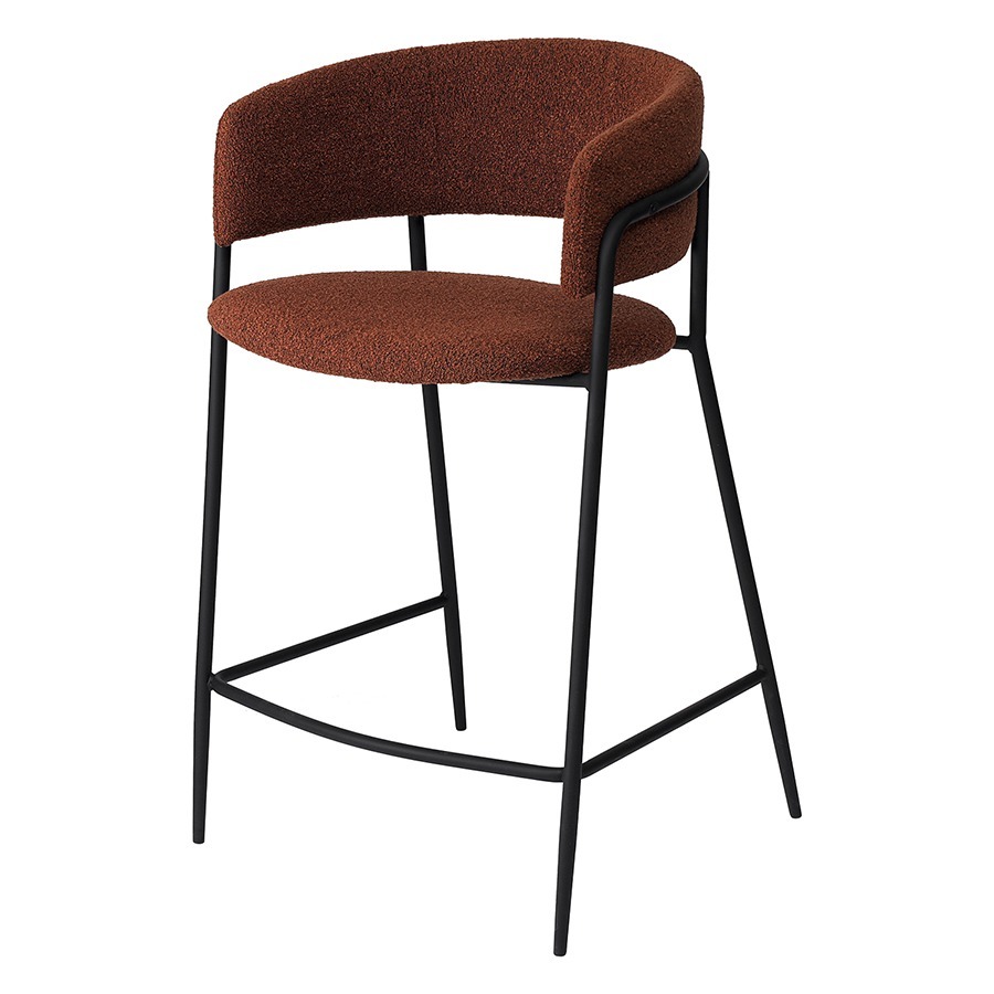 Фото Стул полубарный helning, букле, терракота (77301) - интернет-магазин МегаТерем в Москве