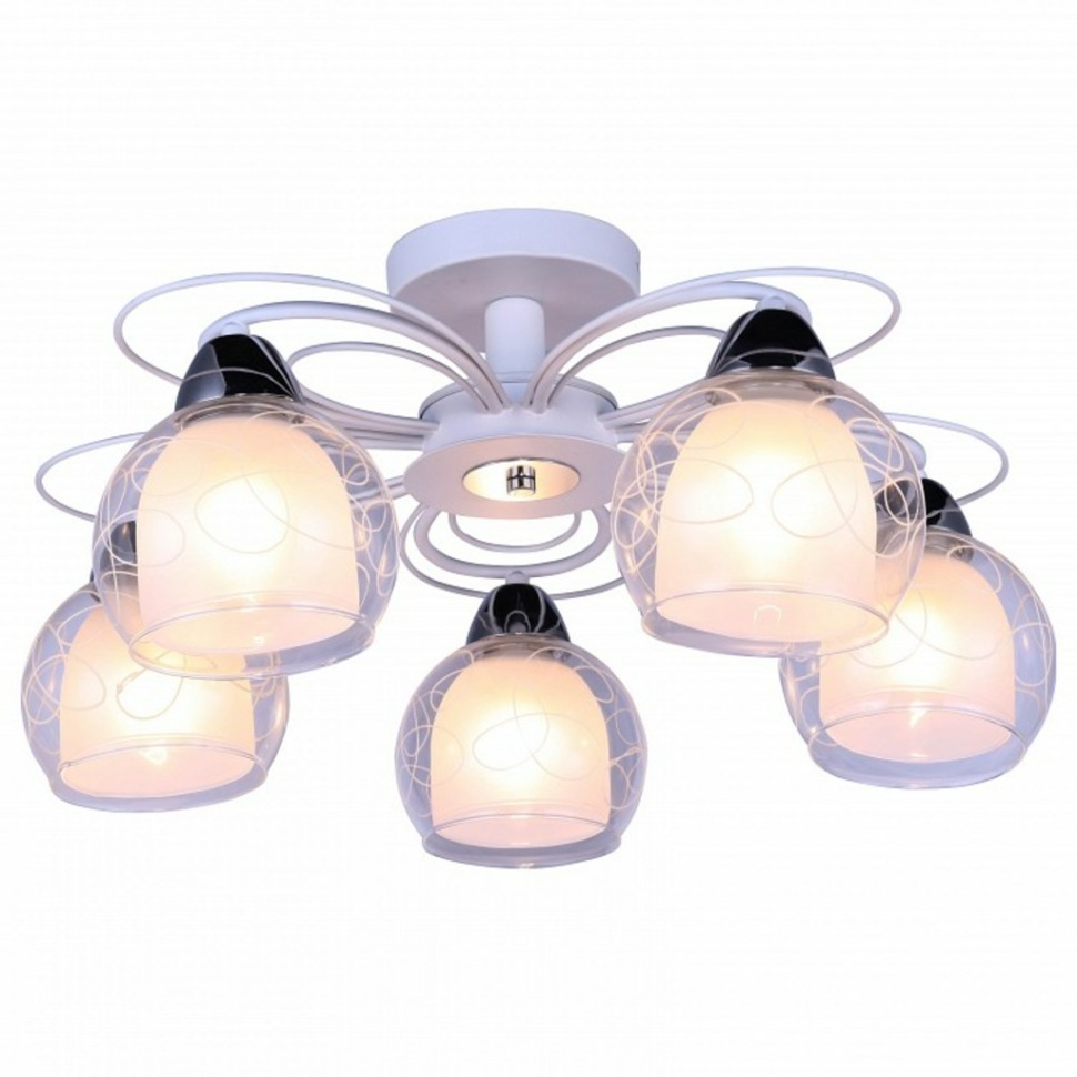 Фото Люстра на штанге Arte Lamp Sansa A7585PL-5WH AR_A7585PL-5WH - интернет-магазин МегаТерем в Москве