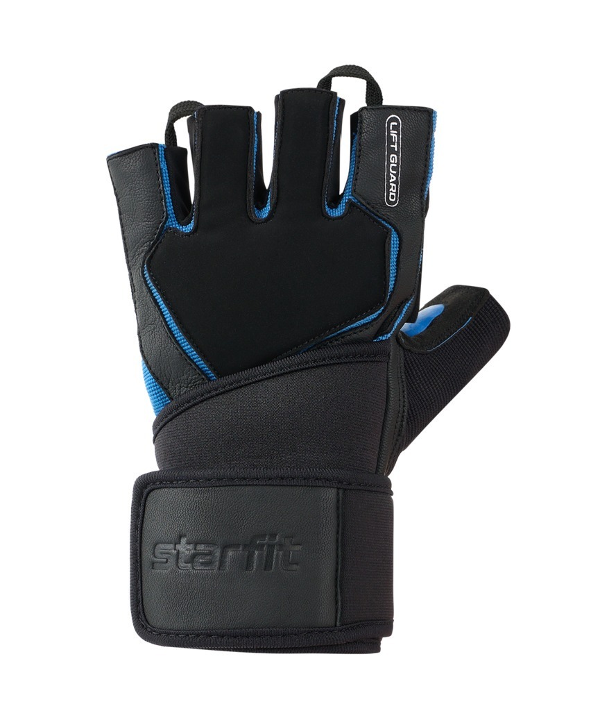 Фото Перчатки для фитнеса STARFIT WG-201, черный/синий (2119232) - интернет-магазин МегаТерем в Москве