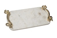 Поднос декоративный мраморный "Змейка (Serpente)" 43*26*6,5 cм (TT-00007315)