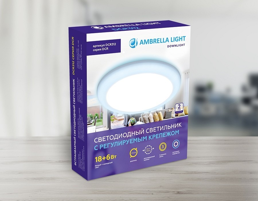 Фото Встраиваемый светильник Ambrella Light DCR DCR312 AMBR_DCR312 - интернет-магазин МегаТерем в Москве