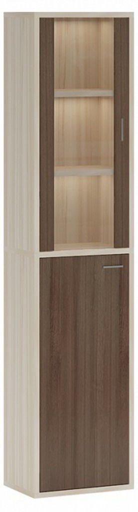 Фото Шкаф-витрина Домино СУ(ш1в2)+1ФГ+1ФС MER_SUsh1v2-1FG-1FS-KSH-karamel-shamoni-CH - интернет-магазин МегаТерем в Москве