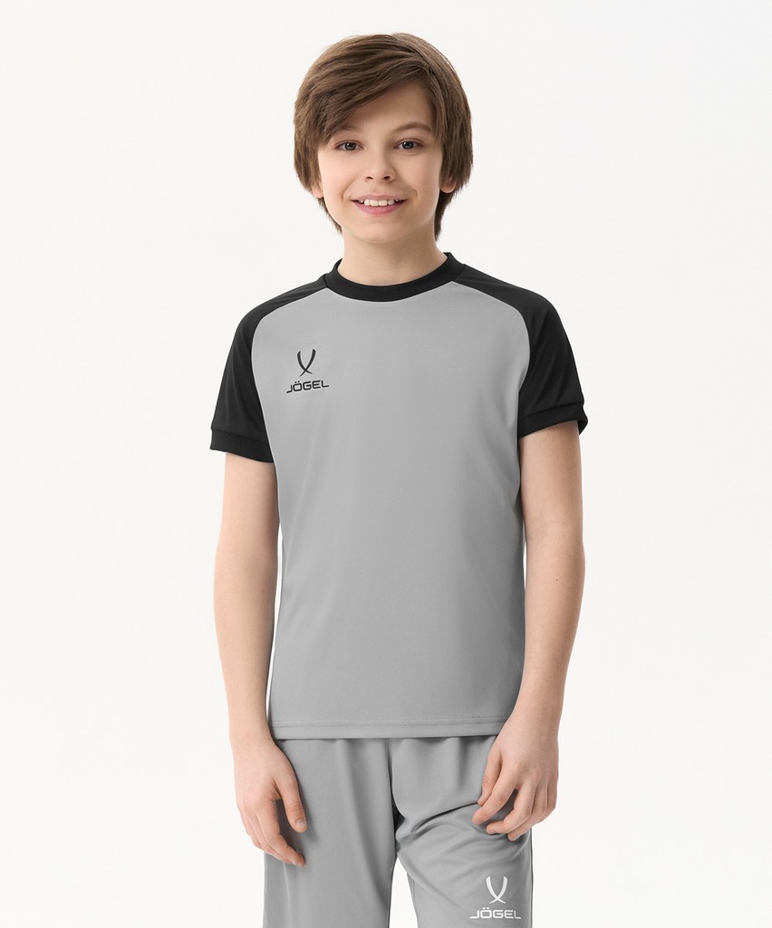 Фото Футболка игровая JOGEL CAMP Reglan Jersey, серый, детский (2120997) - интернет-магазин МегаТерем в Москве