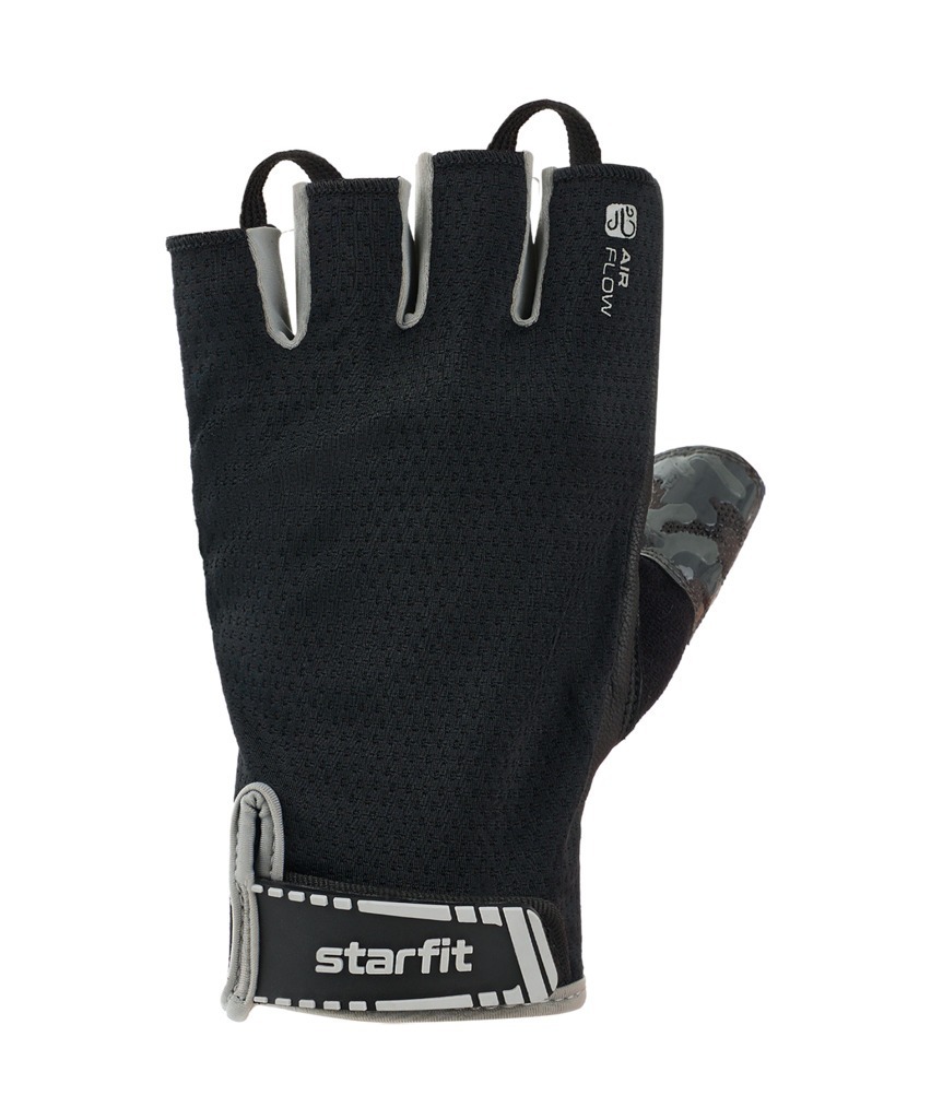 Фото Перчатки для фитнеса STARFIT WG-203, черный/серый (2119241) - интернет-магазин МегаТерем в Москве