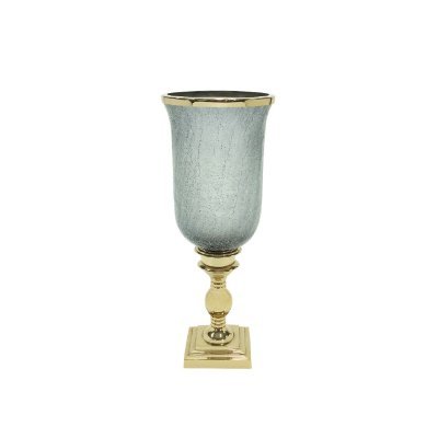 Подсвечник стеклянный дымчатый на поставке d10*40см (TT-00008979)