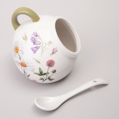 Солонка с ложкой agness "flower story" 9,5*10 см 170 мл (358-2183) 