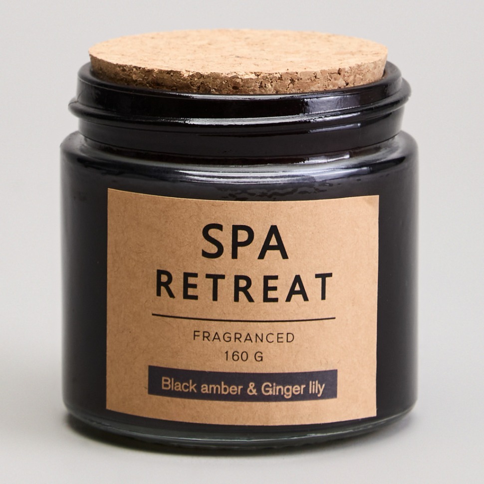 Фото Свеча ароматизированная в стакане spa retreat black amber&amp;cinger lily 7,3*7,4 см мал.= 12шт. Lefard (605-108) - интернет-магазин МегаТерем в Москве