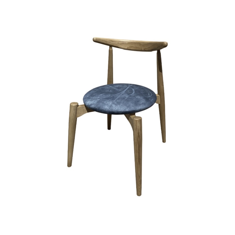 Фото Стул bambi362A/0706, Ясень, текстиль, Dark Blue, ROOMERS FURNITURE - интернет-магазин МегаТерем в Москве