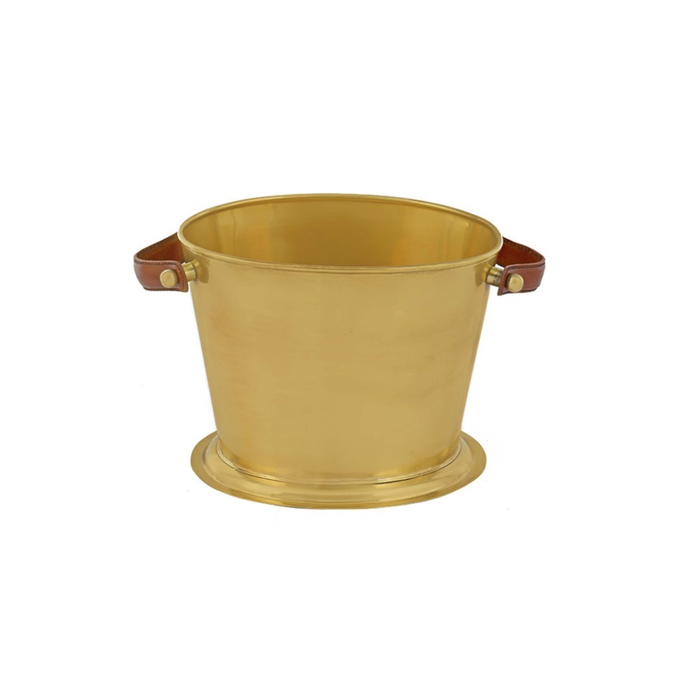 Фото Емкость для охлаждения вина B637-L, металл, кожа, Antique brass, ROOMERS FURNITURE - интернет-магазин МегаТерем в Москве