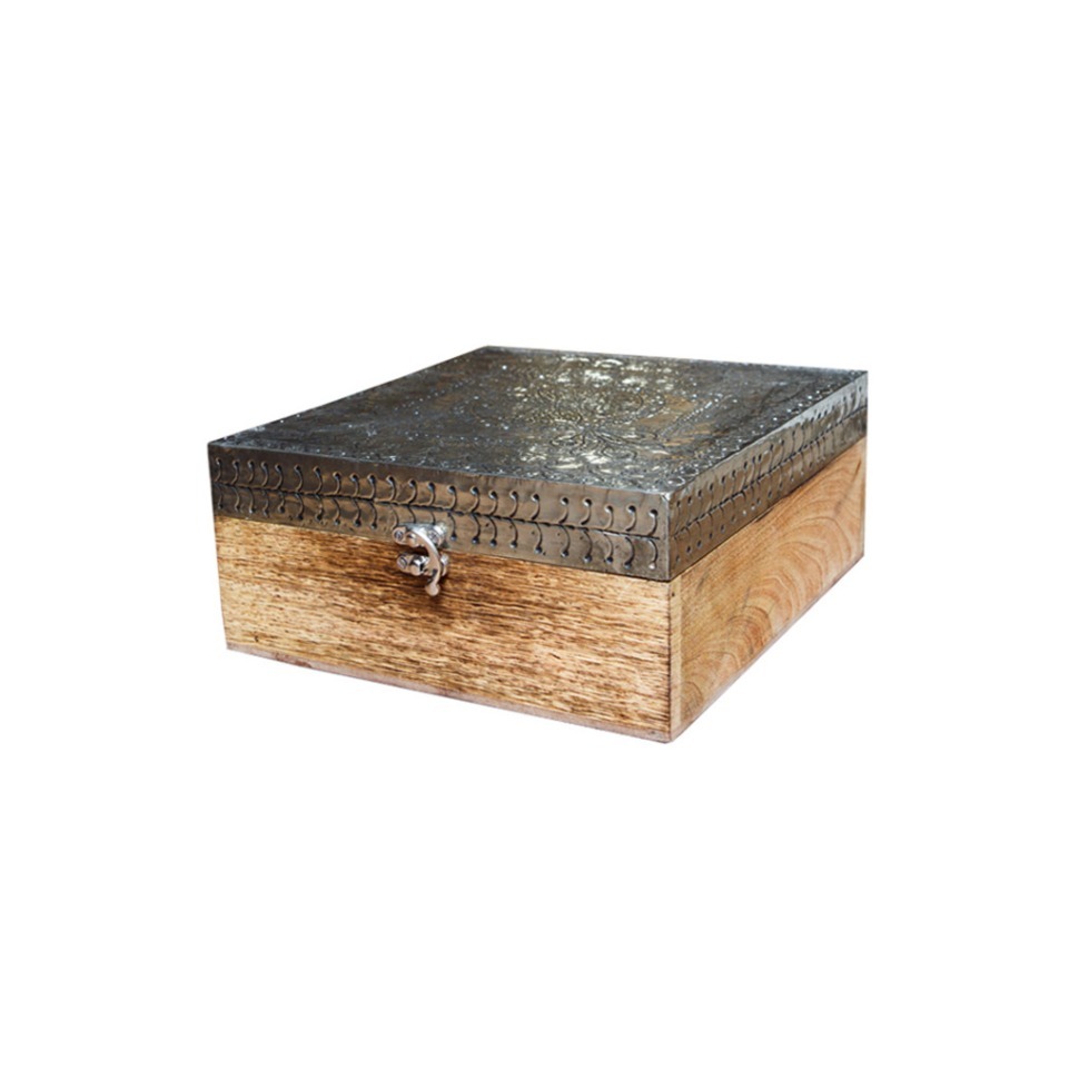 Фото Шкатулка TR-AM432, дерево, металл, Antique silver, ROOMERS FURNITURE - интернет-магазин МегаТерем в Москве