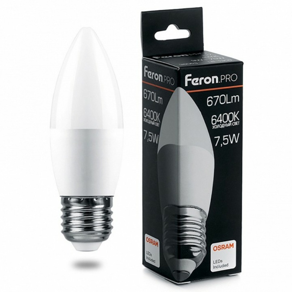Фото Лампа светодиодная Feron LB-1307 E27 7.5Вт 6400K 38058 FE_38058 - интернет-магазин МегаТерем в Москве