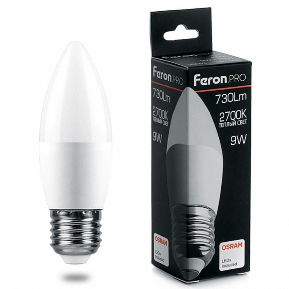 Фото Лампа светодиодная Feron LB-1309 E27 9Вт 2700K 38062 FE_38062 - интернет-магазин МегаТерем в Москве