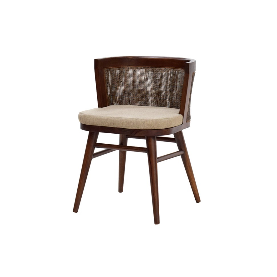 Фото Стул Линда LindaChair, массив тика, текстиль, Aphrodite 180/beige, ROOMERS FURNITURE - интернет-магазин МегаТерем в Москве