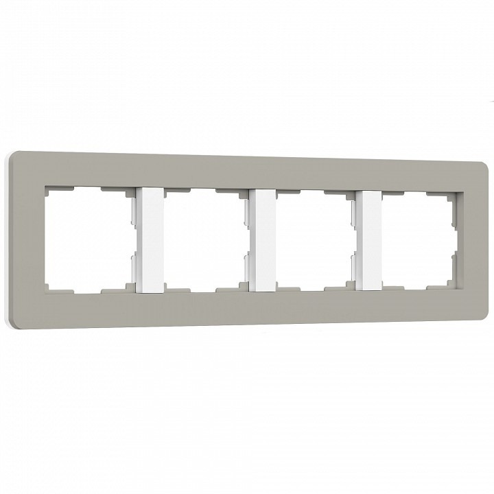 Фото Рамка на 4 поста Werkel Split (дымчатый/белый, soft-touch) W0043067 WRK_a067264 - интернет-магазин МегаТерем в Москве