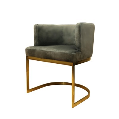 Полукресло Пимлико DC0258-1D/green AR108-41, Нержавеющая сталь, бархат, oliver green/gold, ROOMERS FURNITURE
