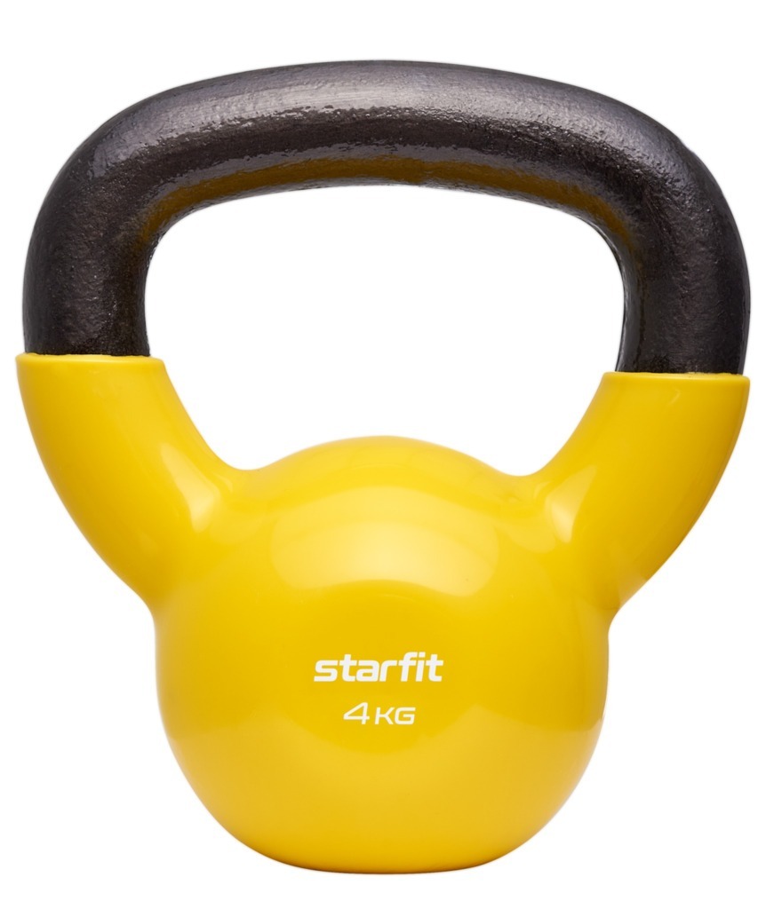 Фото Гиря виниловая STARFIT DB-401, 4 кг, желтый (2103598) - интернет-магазин МегаТерем в Москве