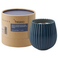 Свеча ароматическая с деревянным фитилём sandalwood, bergamot & citrus из коллекции edge, синий, 60 ч (75697)