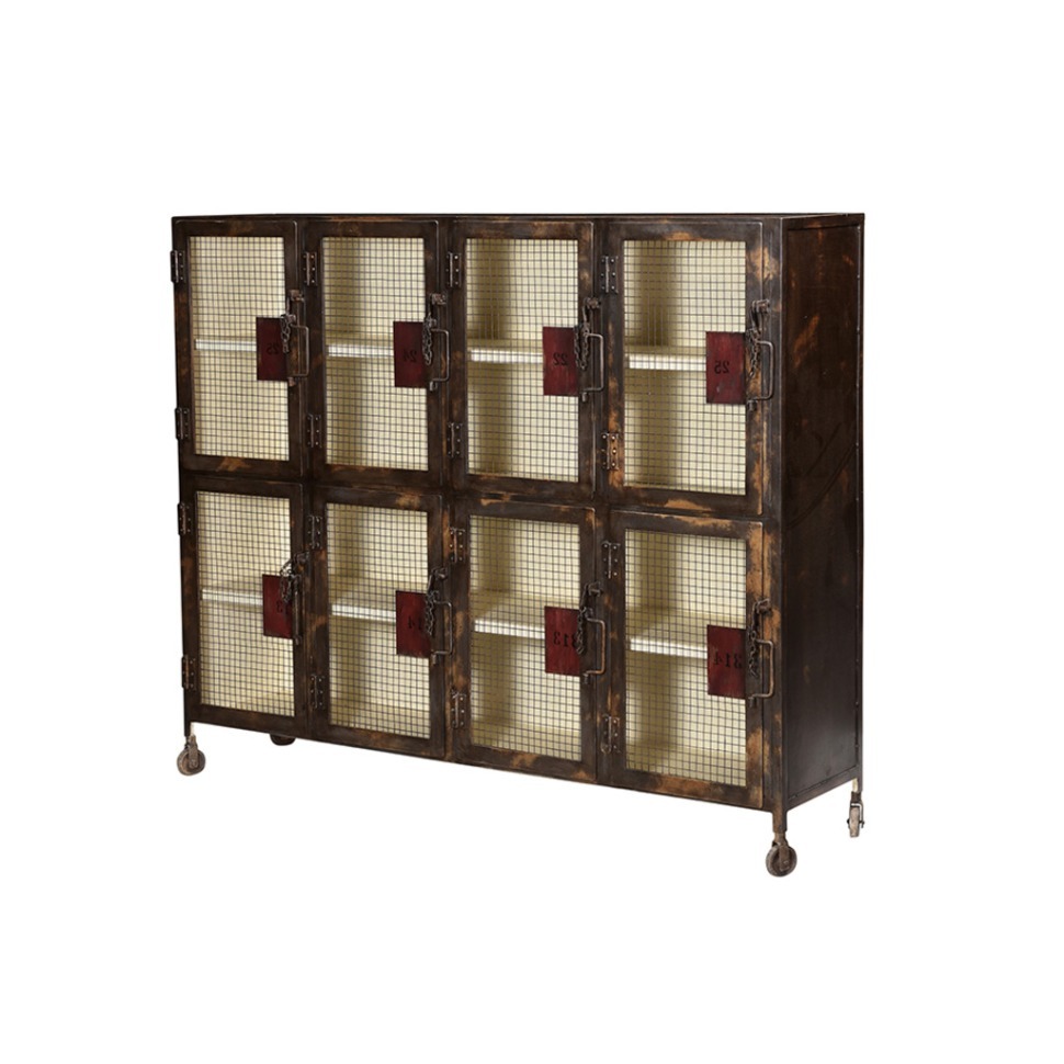 Фото Буфет Локер PR45426, металл, дерево, natural, ROOMERS FURNITURE - интернет-магазин МегаТерем в Москве