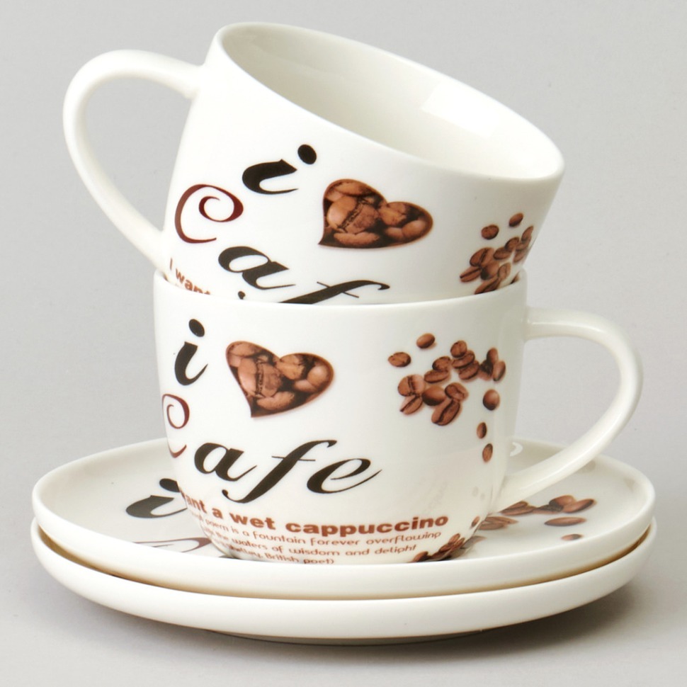 Фото Чайный набор lefard coffee mania на 2 пер. 4 пр. 250 мл (165-568)  - интернет-магазин МегаТерем в Москве