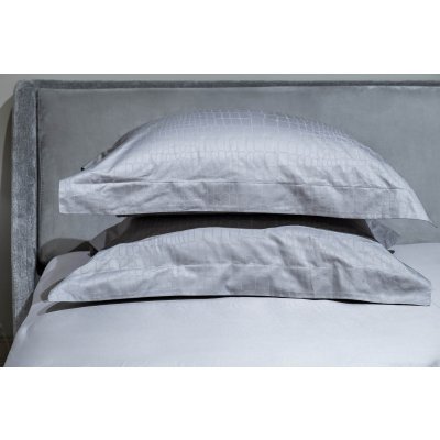 Комплект наволочек сатин жаккард Змейка серый 50*70(2шт) (TT-00010363)