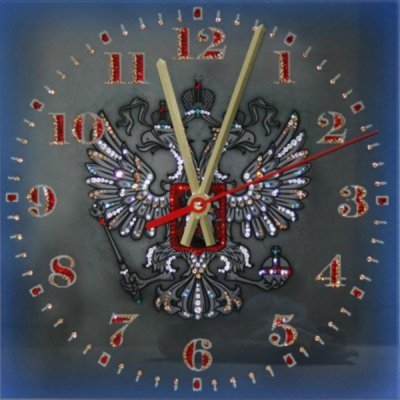 Картина Часы Герб РФ с крис...