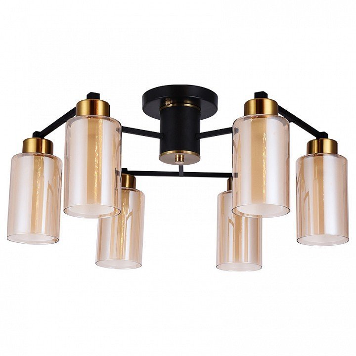 Фото Потолочная люстра Arte Lamp Leo A7027PL-6BK AR_A7027PL-6BK - интернет-магазин МегаТерем в Москве
