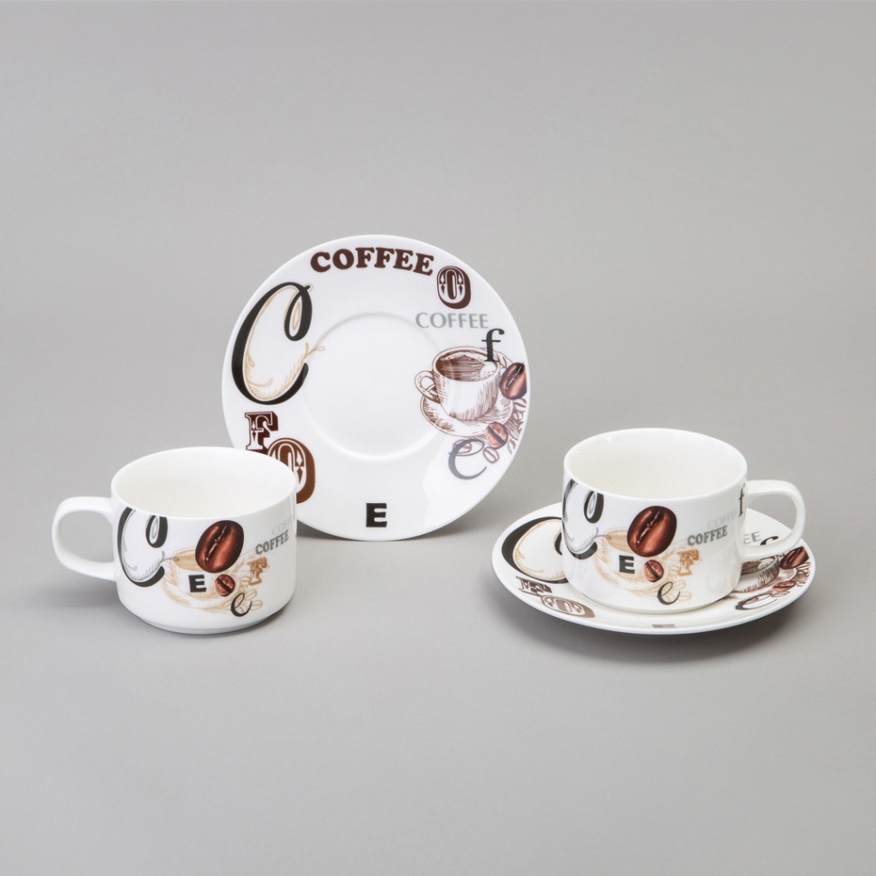 Фото Кофейный набор lefard coffee mania на 2 пер. 4 пр. 180 мл (165-570)  - интернет-магазин МегаТерем в Москве