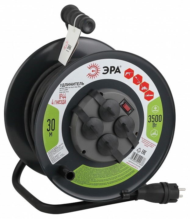 Фото Удлинитель Эра  RMx-4es-3x2.5-30m-IP44(KG) ER_B0043058 - интернет-магазин МегаТерем в Москве
