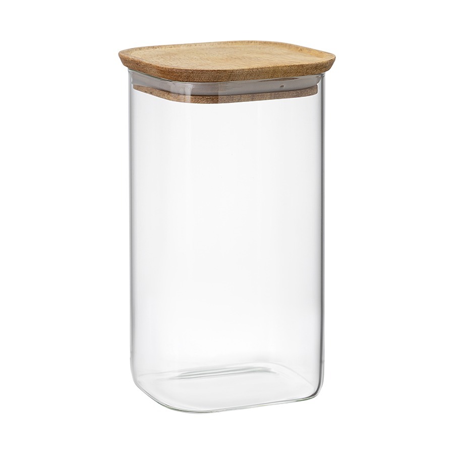 Фото Банка для хранения квадратная glass acacia, 1,4 л (79980) - интернет-магазин МегаТерем в Москве